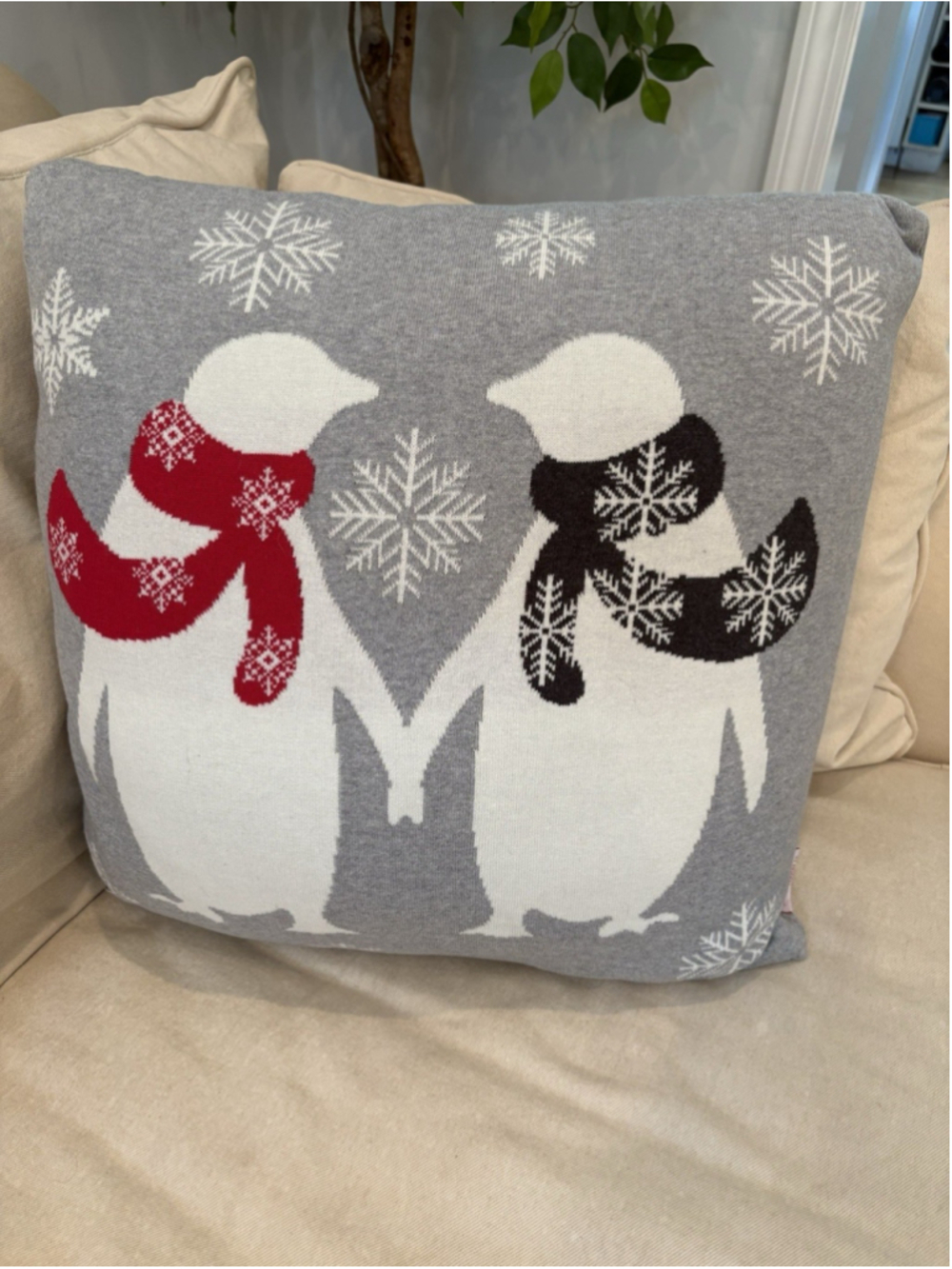 Sleigh Hill Trading-penguins Throw Pillow -winter Decor-Christmas-new Year -Xmas